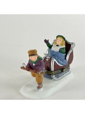 Vintage 1990's Dept 56 SleighRide 57502 Hinged Trinket Box Heritage Village